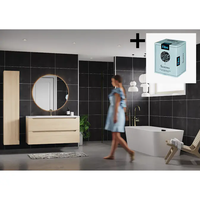 Baderomspanel Fibo 8056 M6040 Lentini Dark med Monteringsskruer