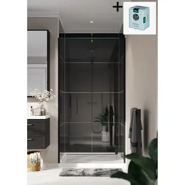 Baderomspanel Fibo 2124 M6060 Black Gloss med Monteringsskruer