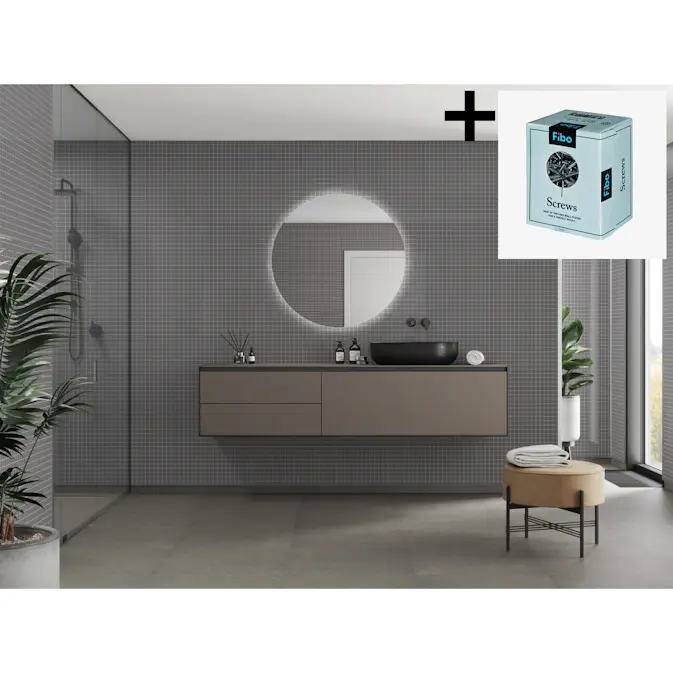 Baderomspanel Fibo 4054 M0303 Antracite med Monteringsskruer