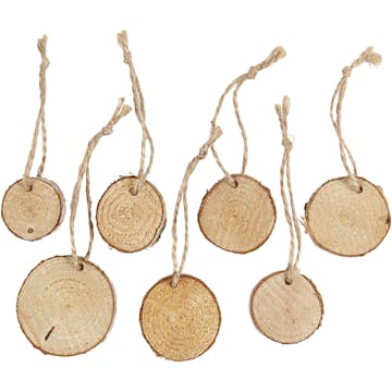 Treskiver Creativ Company med Snor Dia 35-45 mm Tykkelse 7 mm 7 St/1 Pk