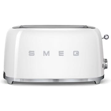 Brødrister Smeg TSF02WHEU Hvit 50-talls Retro Design med Ekstra Brede Spor