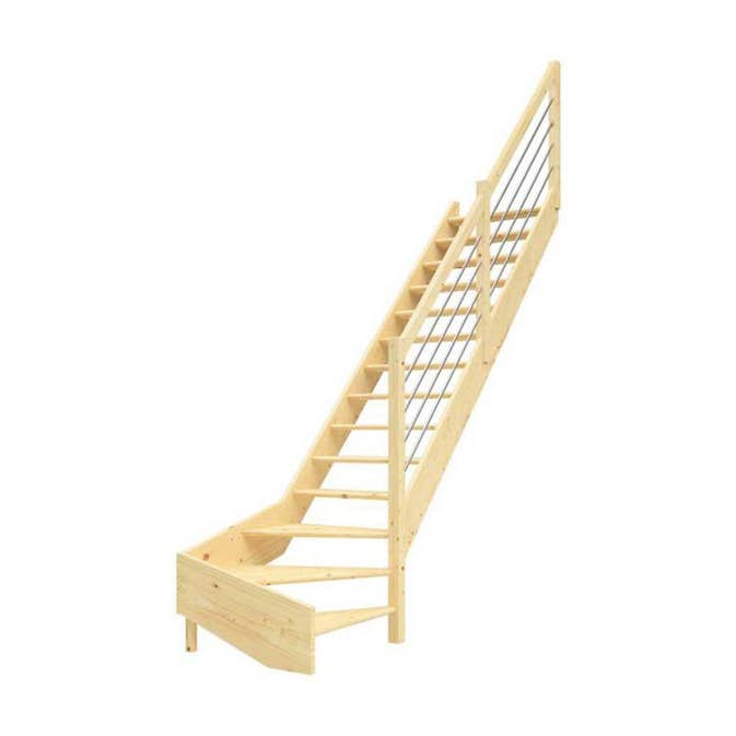 Plassbesparende Trapp Dolle Paris med Stålrekkverk