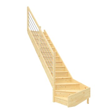 Plassbesparende Trapp Dolle Paris med Stålrekkverk