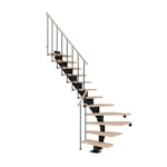 Plassbesparende Trapp Dolle Hamburg Eik Hvitoljet 1/4-Sving Classic II