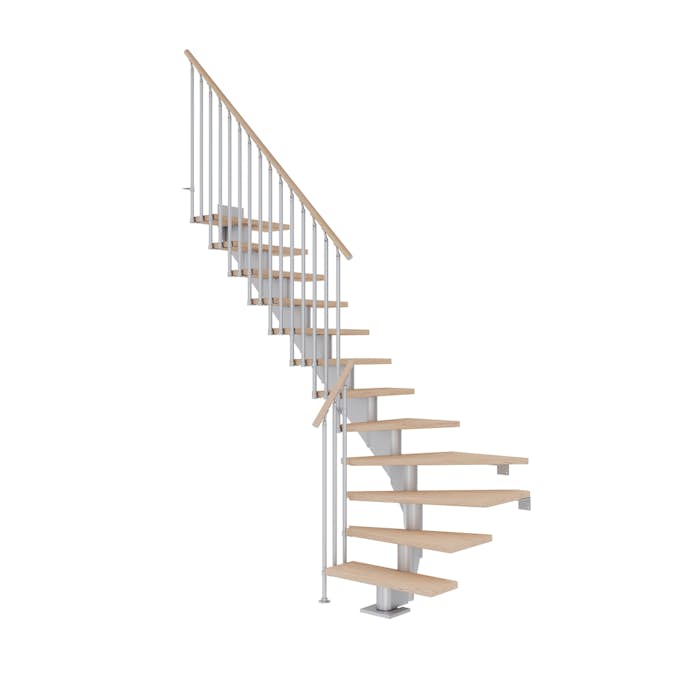 Plassbesparende Trapp Dolle Hamburg Eik Hvitoljet 1/4-Sving Classic III