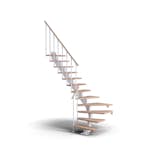 Plassbesparende Trapp Dolle Hamburg Eik Hvitoljet 1/4-Sving Classic II