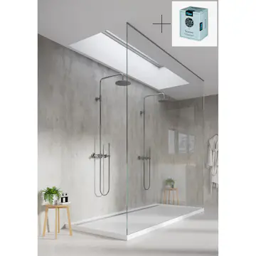 Baderomspanel Fibo 2204-00 Cracked Cement med Monteringsskruer