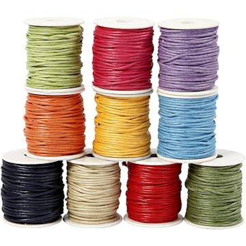 Bomullssnor Creativ Company Sterke Farger Tykkelse 2 mm 10x25 m/1 Pk
