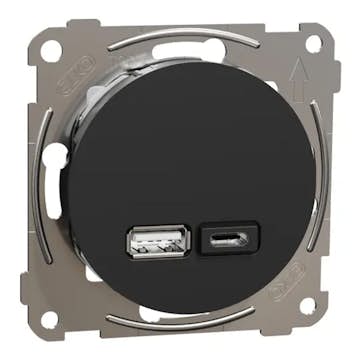 USB-Uttak Elko One Typ A+C 21W Innfelt Ladestasjon Skruetilkobling