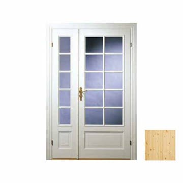 Innerdør med Sidefelt Scanflex Christine Furu Klarglass 130x210 - Furu Hvit Panellakk - Utenpåliggende spr Outlet