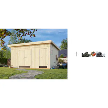 Redskapsbod Palmako Kalle 13,5 m2 med Papp, Spiker og SBS Takbelegg