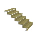 Terrassetrapp PLUS Stål/Tre Trinndybde 25 cm B120