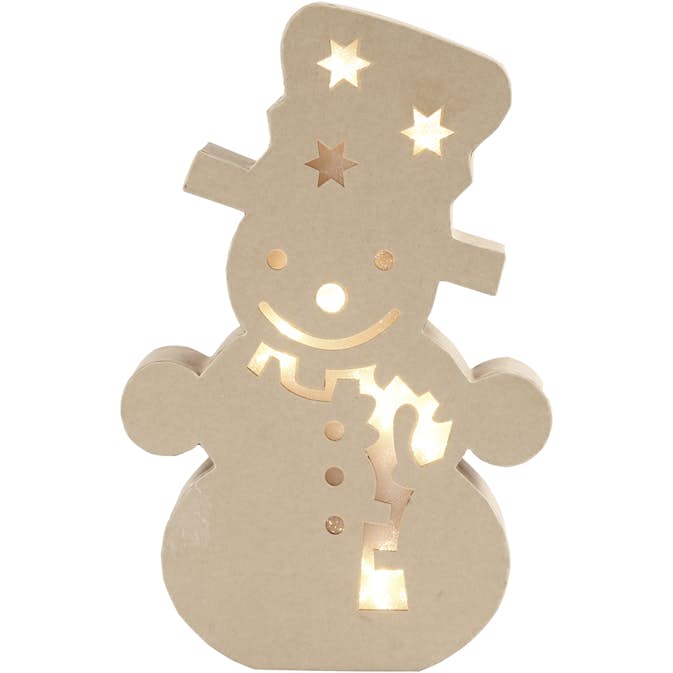 Pappfigur Creativ Company med Innebygd Lys Snømann H27x4x17,5 cm 1 Stk