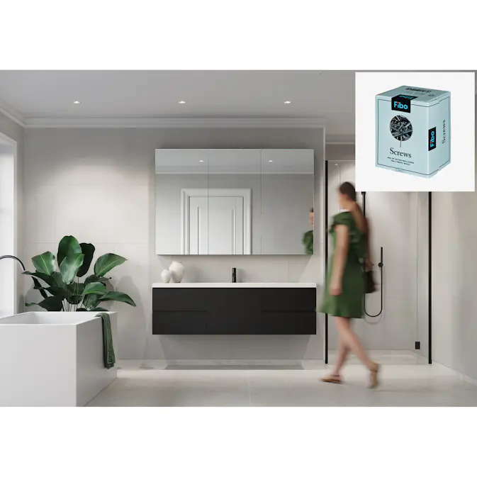 Baderomspanel Fibo 2145-M6060 S Grey Cement med Monteringsskruer