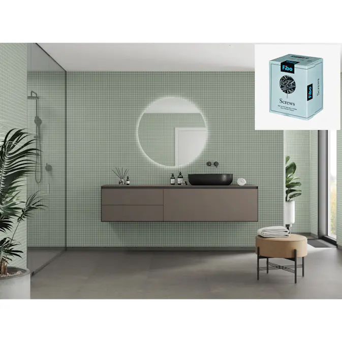 Baderomspanel Fibo 5206-M0303 EM Olivegreen med Monteringsskruer