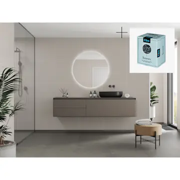 Baderomspanel Fibo 5200-6030 EM Warm Grey med Monteringsskruer