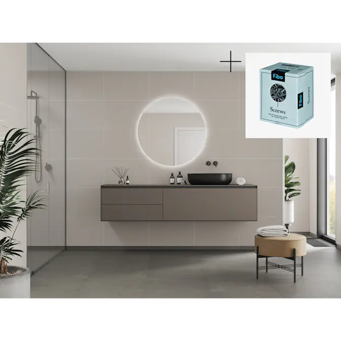 Baderomspanel Fibo 5200-M6040 EM Warm Grey med Monteringsskruer