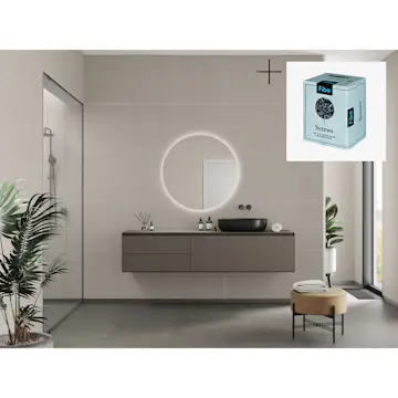 Baderomspanel Fibo 5233-M6030 EM Light Sand med Monteringsskruer