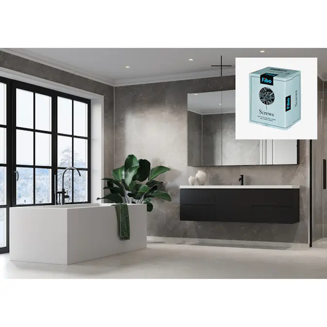 Baderomspanel Fibo Brown Marble 2278-M00S med Monteringsskruer