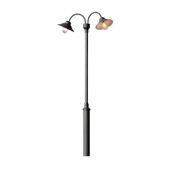 Stolpelampe Gnosjö Konstsmide Vega 2-Arm E27 Sort uten Stolpe