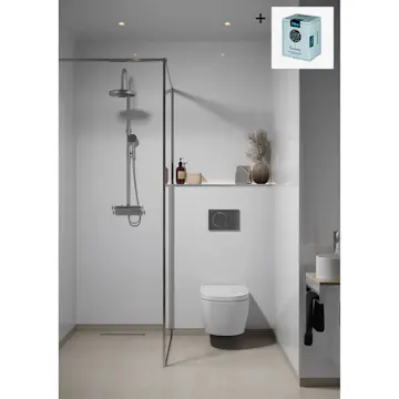 Baderomspanel Fibo 110 White High Gloss med Monteringsskruer