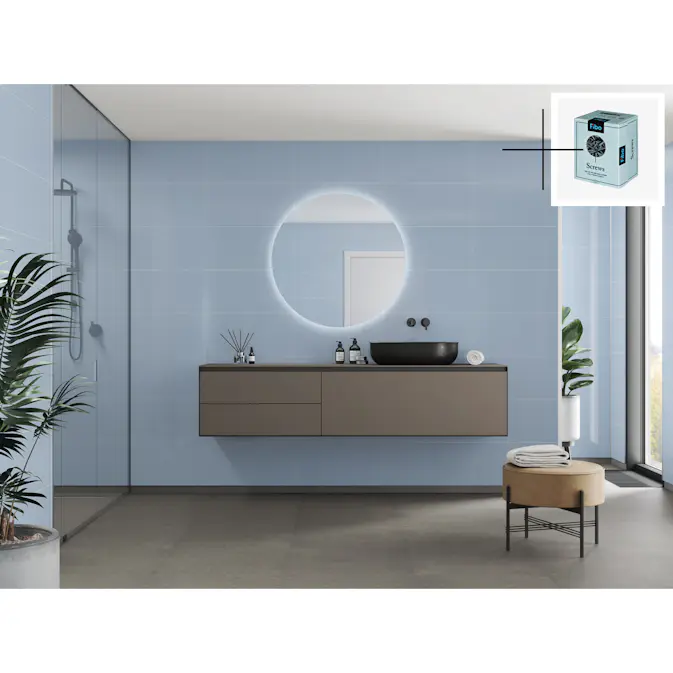 Baderomspanel Fibo 5203-M6030 Frozen Blue med Monteringsskruer