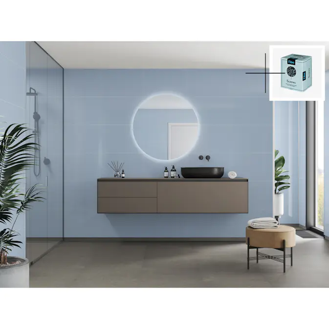 Baderomspanel Fibo 5203-M6040 Frozen Blue med Monteringsskruer