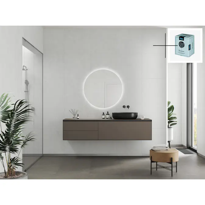 Baderomspanel Fibo 2273-6060 S White Marble med Monteringsskruer