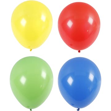 Ballonger Creativ Company Blå Grønn Rød Gul Store 41 cm 4 stk/1 Pk