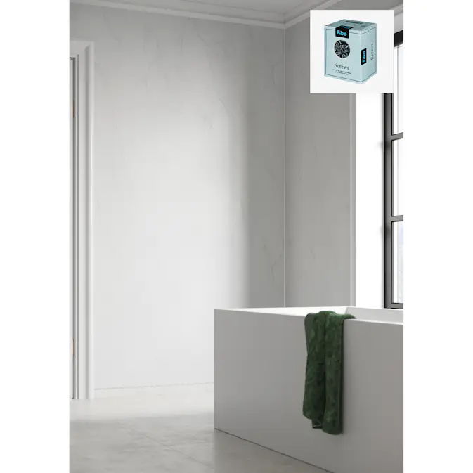 Baderomspanel Fibo 2487-M00S Bianco Marble med Monteringsskruer