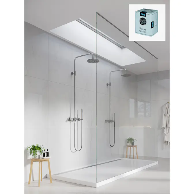 Baderomspanel Fibo 3487-M6080HG Bright Marble med Monteringsskruer