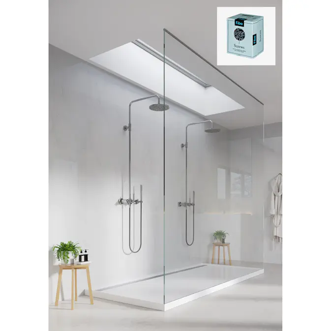 Baderomspanel Fibo 3487-M6060HG Bright Marble med Monteringsskruer