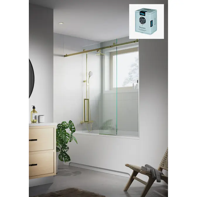 Baderomspanel Fibo 2487-M6060S Bianco Marble med Monteringsskruer