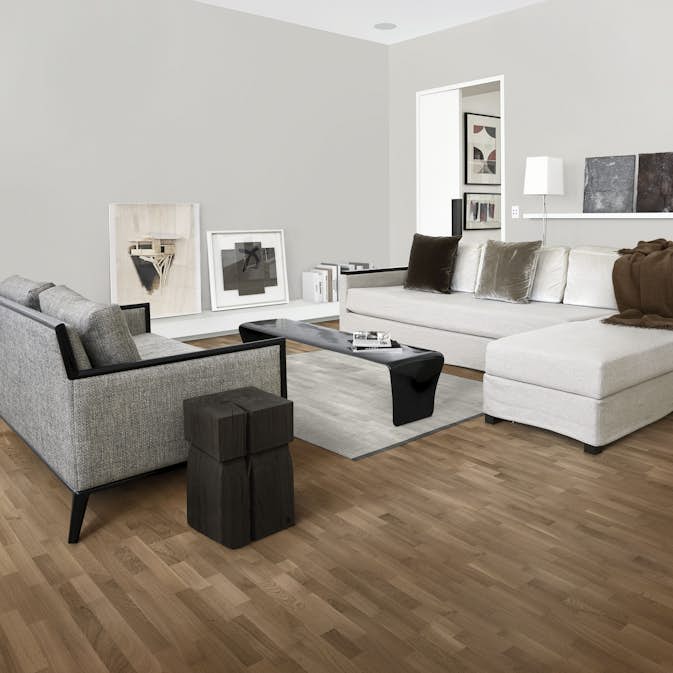 Parkett Kährs Seed Brun Matt Lakk Eik 3-Stav