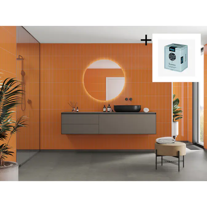 Baderomspanel Fibo 2122-M0830 Orange med Monteringsskruer