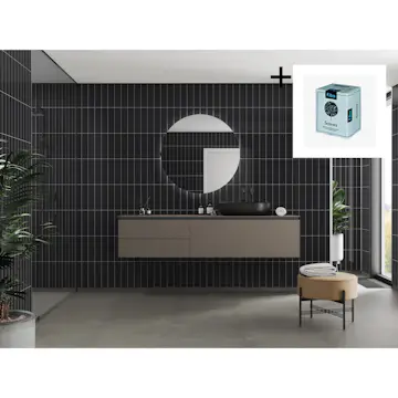 Baderomspanel Fibo 2124-M0830 Black Gloss med Monteringsskruer