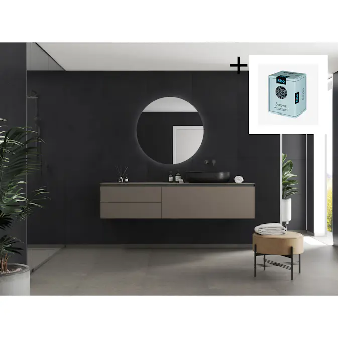 Baderomspanel Fibo 2127-M6060 Dark Ash med Monteringsskruer