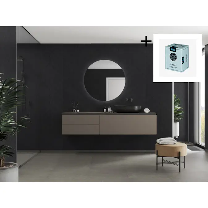 Baderomspanel Fibo 2127-M78 Dark Ash med Monteringsskruer
