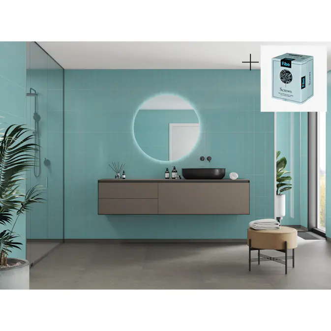 Baderomspanel Fibo 2212-M0830 Aquamarine med Monteringsskruer