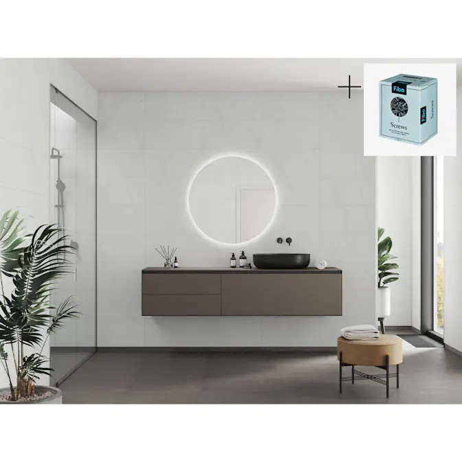 Baderomspanel Fibo 2487-LM6030 Bianco Marble med Monteringsskruer