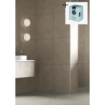 Baderomspanel Fibo 2490-M6060 Rough Cement med Monteringsskruer