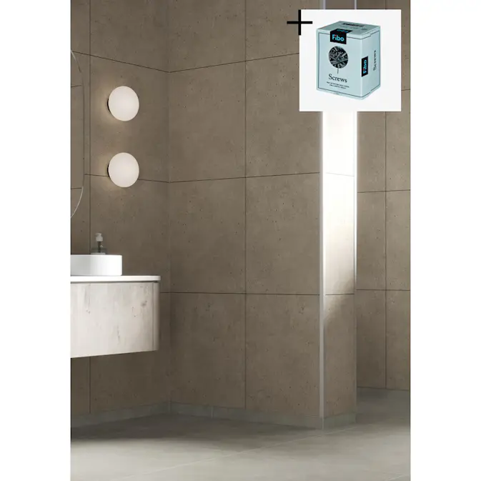 Baderomspanel Fibo 2490-M6060 Rough Cement med Monteringsskruer