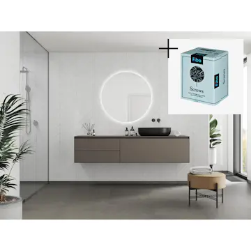 Baderomspanel Fibo 3091-M78 Denver White med Monteringsskruer