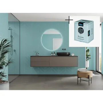 Baderomspanel Fibo 3212-M78 Aqua Mint med Monteringsskruer