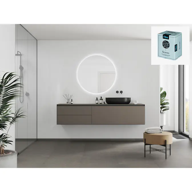 Baderomspanel Fibo 5091 M78 Athen White med Monteringsskruer