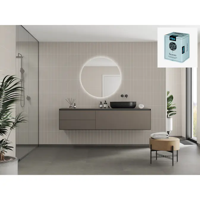 Baderomspanel Fibo 5200-M0830 Warm Grey med Monteringsskruer