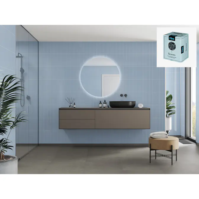 Baderomspanel Fibo 5203-M0830 Frozen Blue med Monteringsskruer