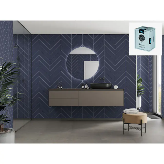 Baderomspanel Fibo 5230-M78 Smokey Blue med Monteringsskruer