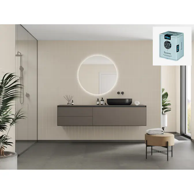 Baderomspanel Fibo 5233-M0830 Light Sand med Monteringsskruer