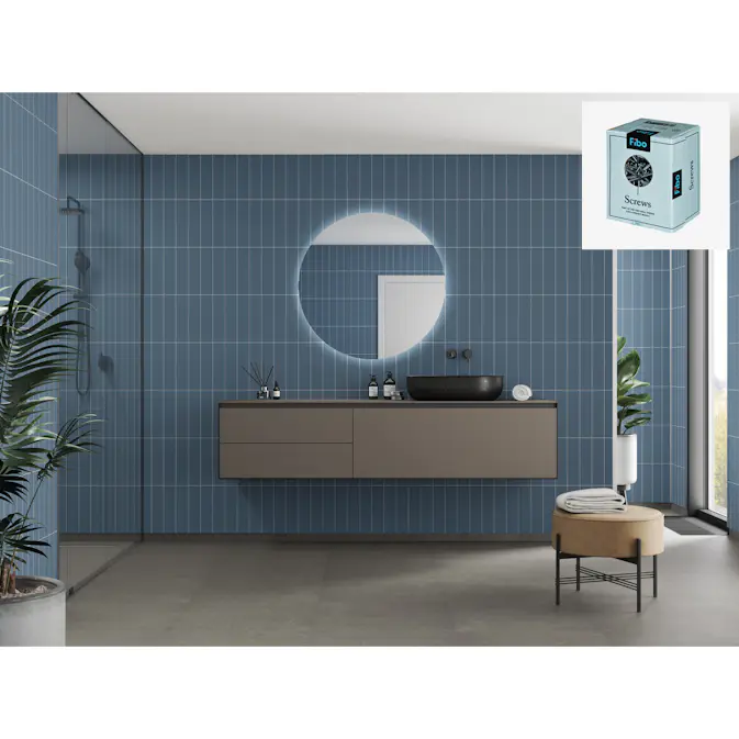 Baderomspanel Fibo 6274-M0830 Dusty Blue med Monteringsskruer